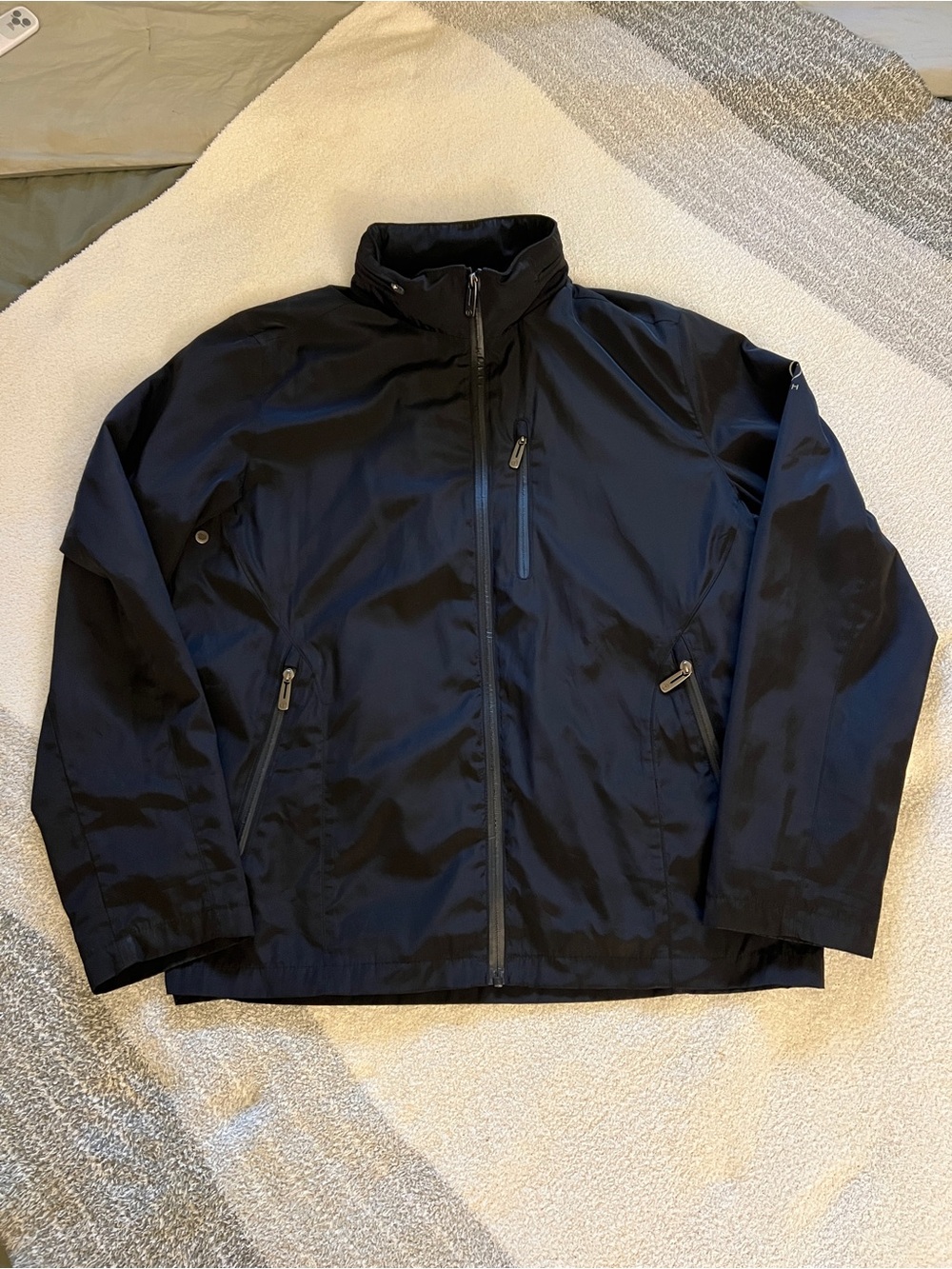 TUMI T-Tech Men’s Black Travel Jacket Size Large L Lightweight Full Zip